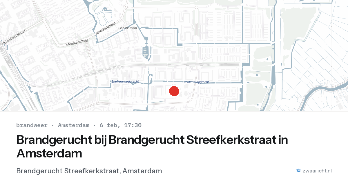 Brandgerucht bij Brandgerucht Streefkerkstraat in Amsterdam — 6 feb 2026