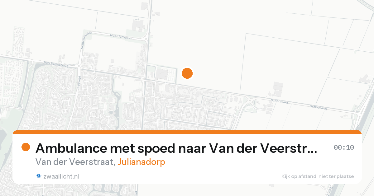 Ambulance met spoed naar Van der Veerstraat in Julianadorp — 14 aug 2026