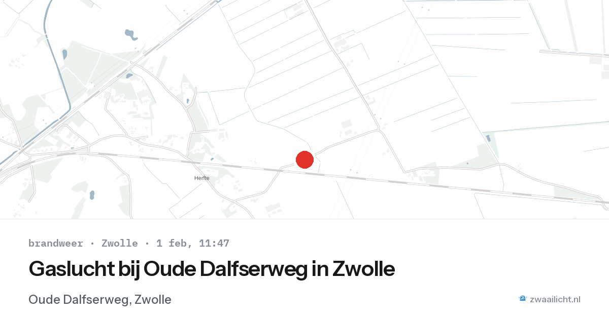 Gaslucht bij Oude Dalfserweg in Zwolle — 1 feb 2026