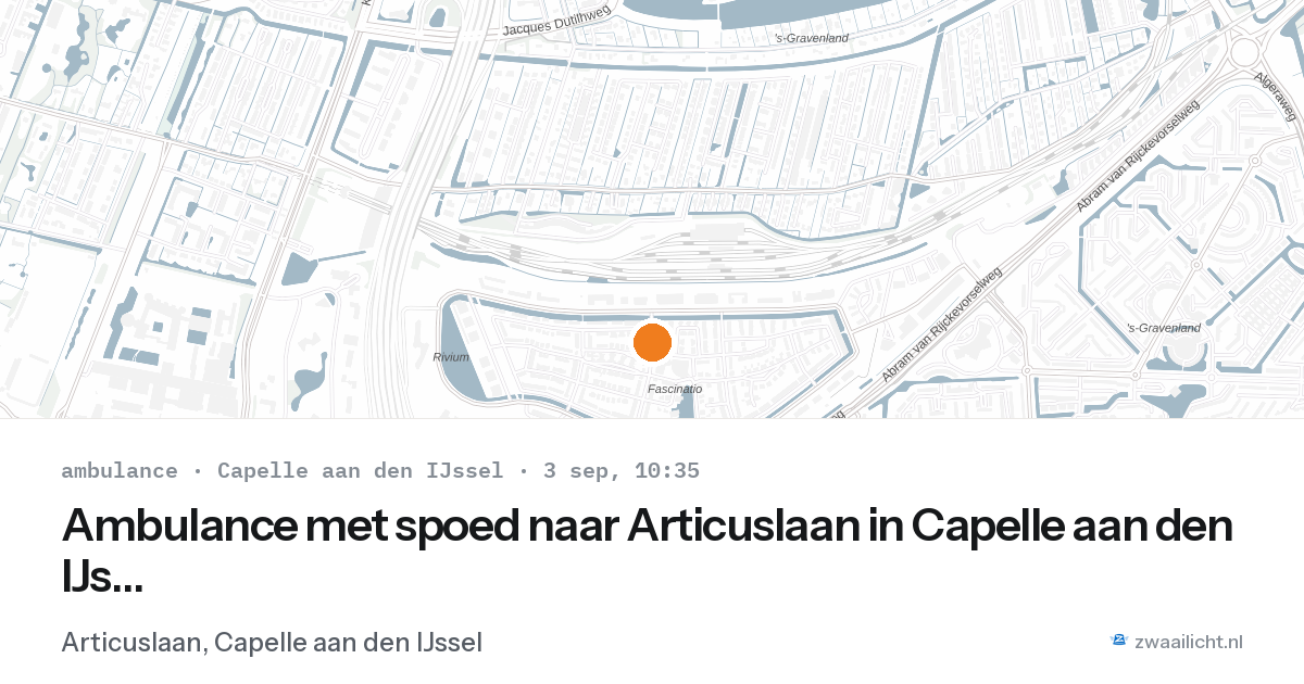 Ambulance met spoed naar Articuslaan in Capelle aan den IJssel — 3 sep 2026
