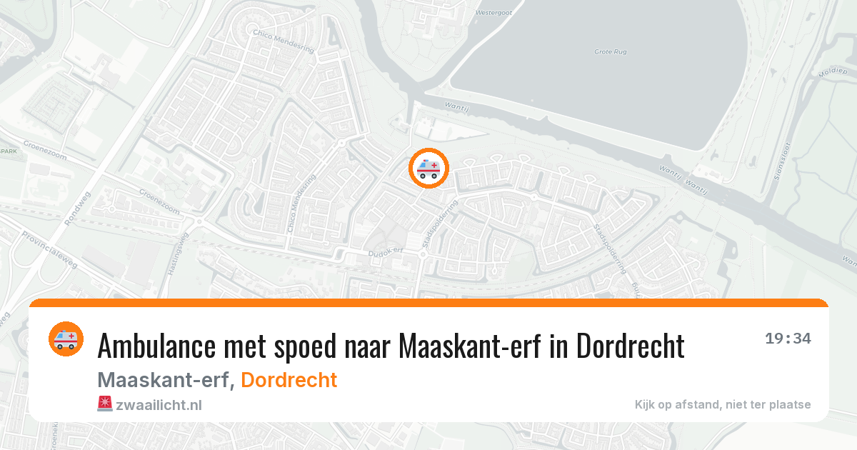 Ambulance met spoed naar Maaskant-erf in Dordrecht — 19 jun 2026