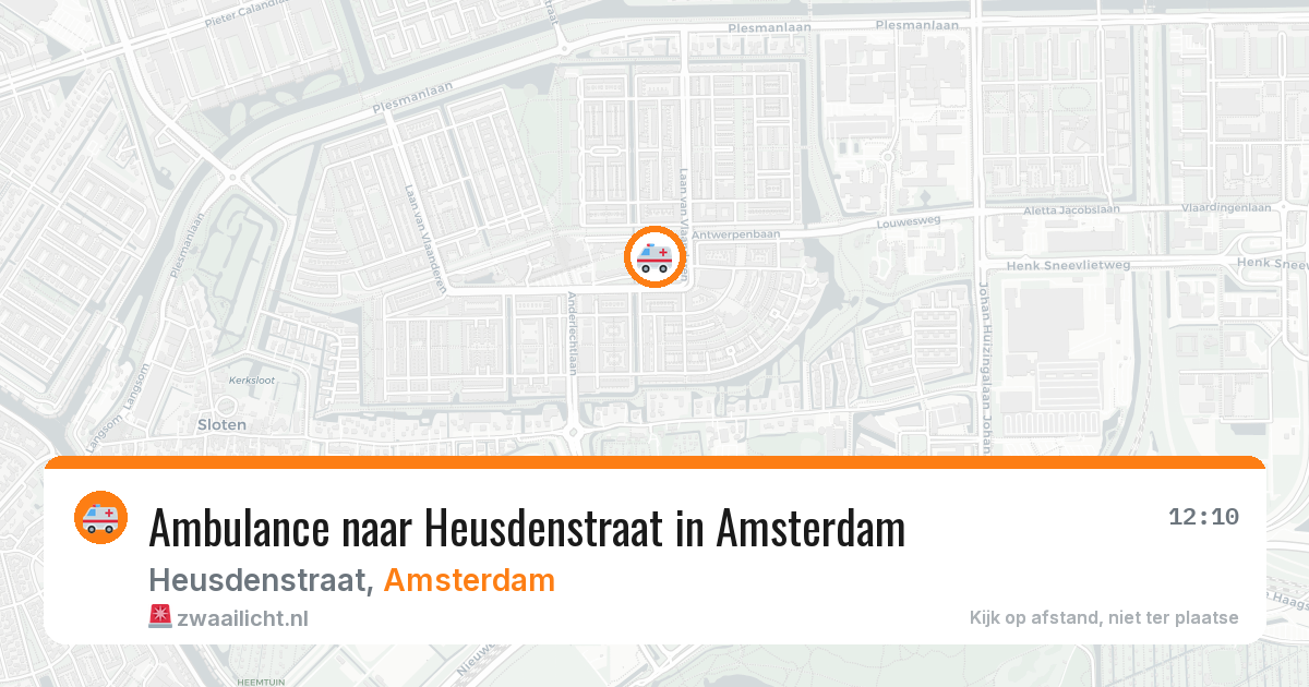 Ambulance naar Heusdenstraat in Amsterdam — 10 jul 2026