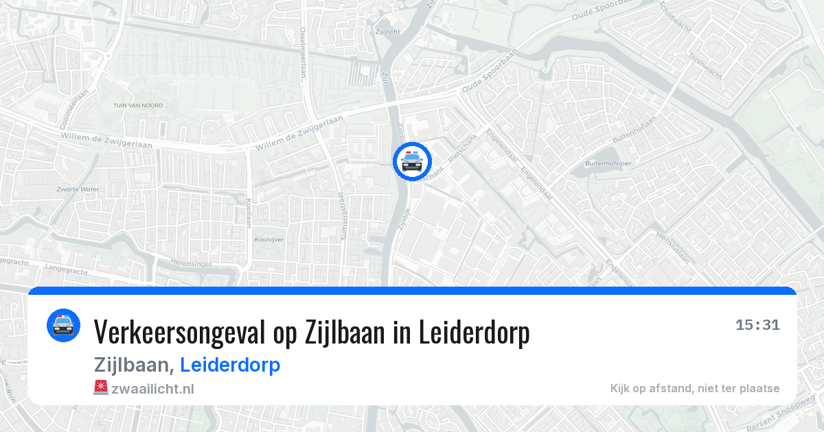 Verkeersongeval op Zijlbaan in Leiderdorp — 25 jul 2026