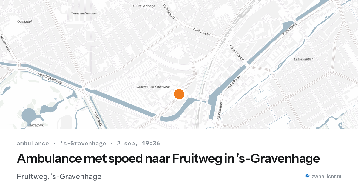 Ambulance met spoed naar Fruitweg in 's-Gravenhage — 2 sep 2026