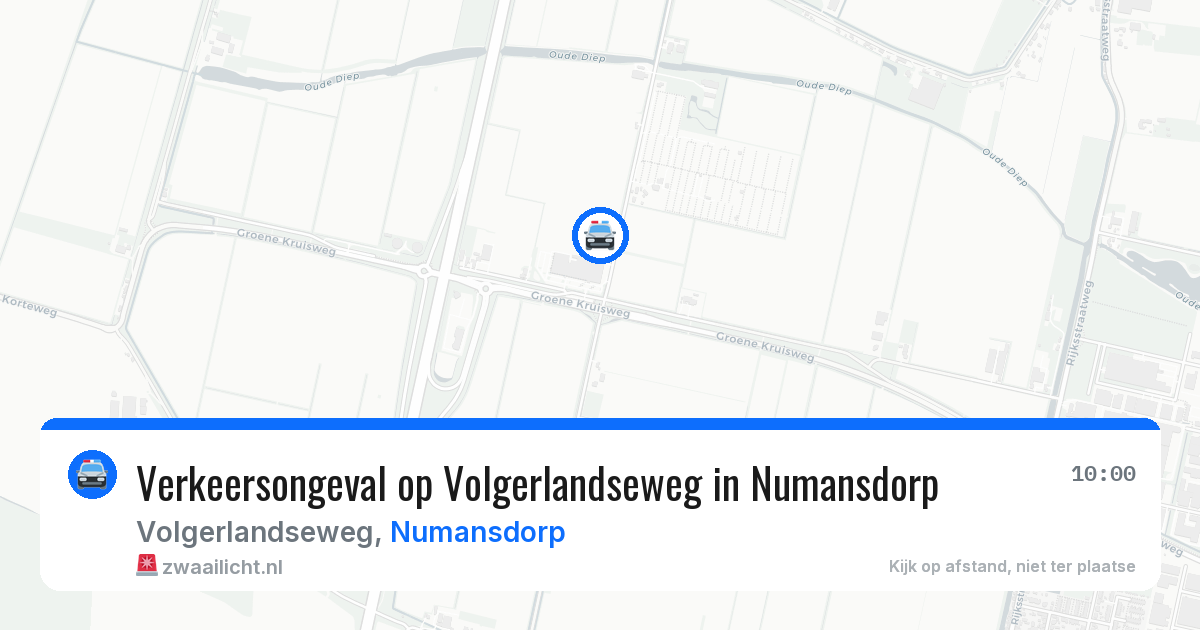 Verkeersongeval op Volgerlandseweg in Numansdorp — 28 mrt 2026
