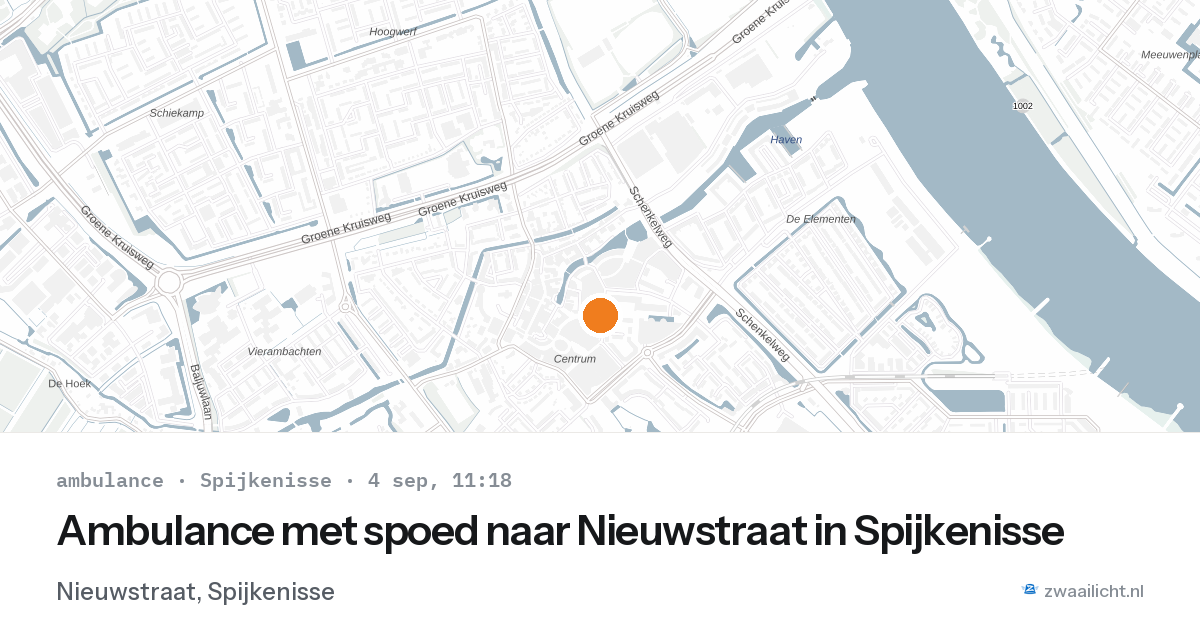 Ambulance met spoed naar Nieuwstraat in Spijkenisse — 4 sep 2026