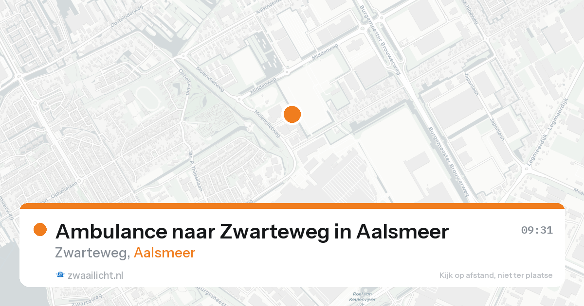 Ambulance naar Zwarteweg in Aalsmeer — 25 mei 2026