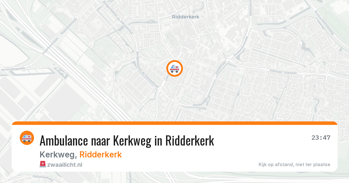 Ambulance naar Kerkweg in Ridderkerk — 25 jun 2026