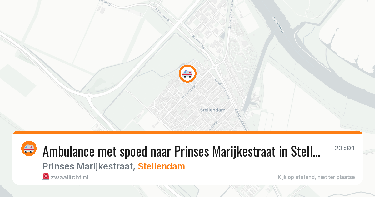 Ambulance met spoed naar Prinses Marijkestraat in Stellendam — 9 aug 2026