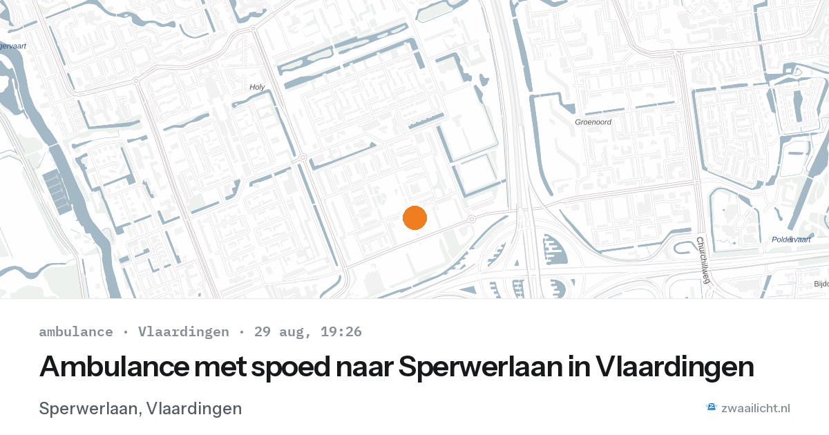 Ambulance met spoed naar Sperwerlaan in Vlaardingen — 29 aug 2026