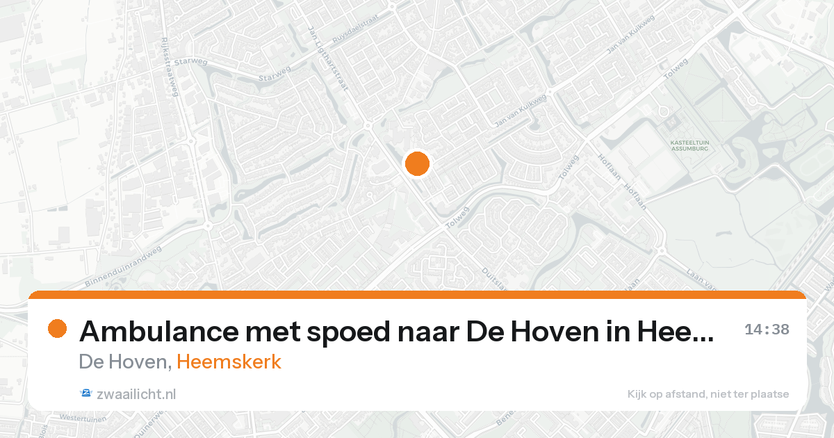 Ambulance met spoed naar De Hoven in Heemskerk — 18 aug 2026