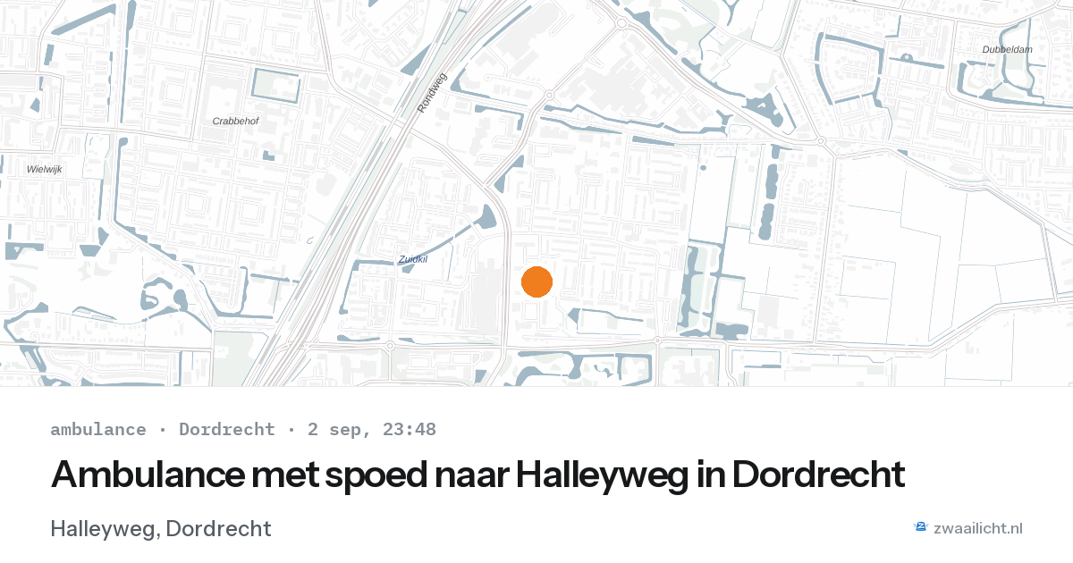 Ambulance met spoed naar Halleyweg in Dordrecht — 2 sep 2026