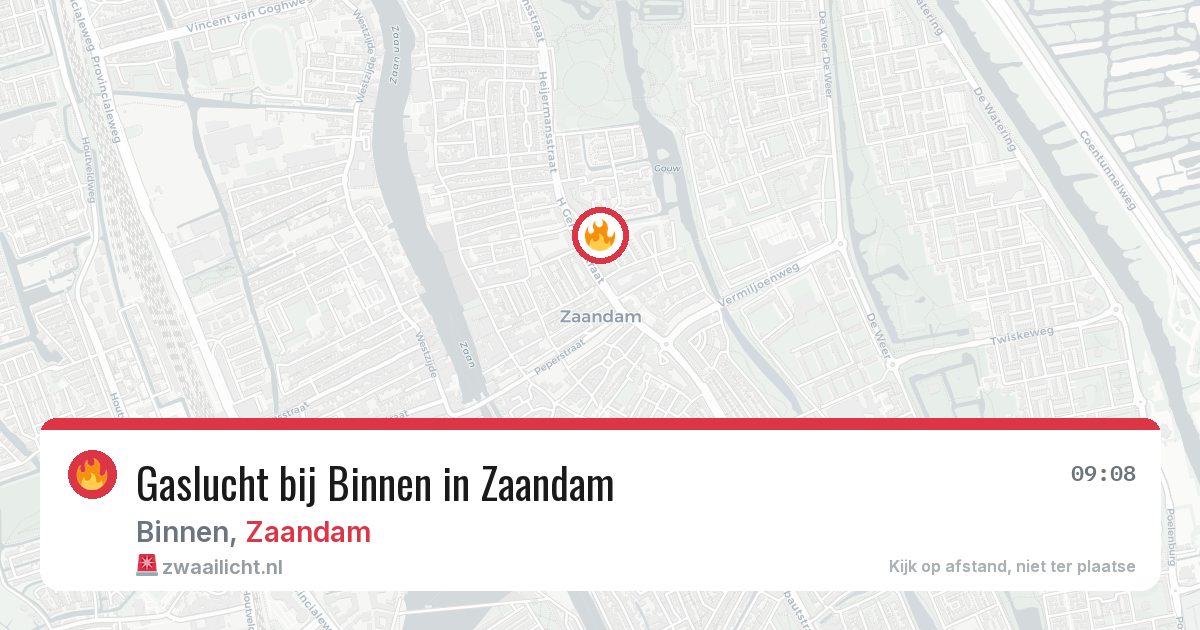 Gaslucht bij Binnen in Zaandam — 17 mrt 2026
