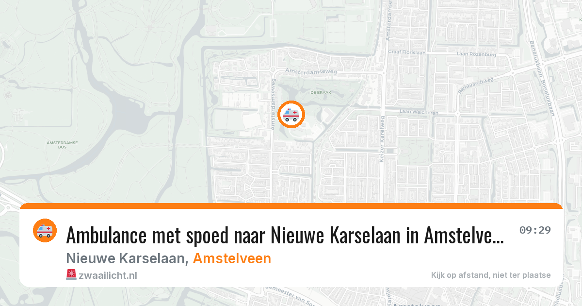 Ambulance met spoed naar Nieuwe Karselaan in Amstelveen — 21 jun 2026