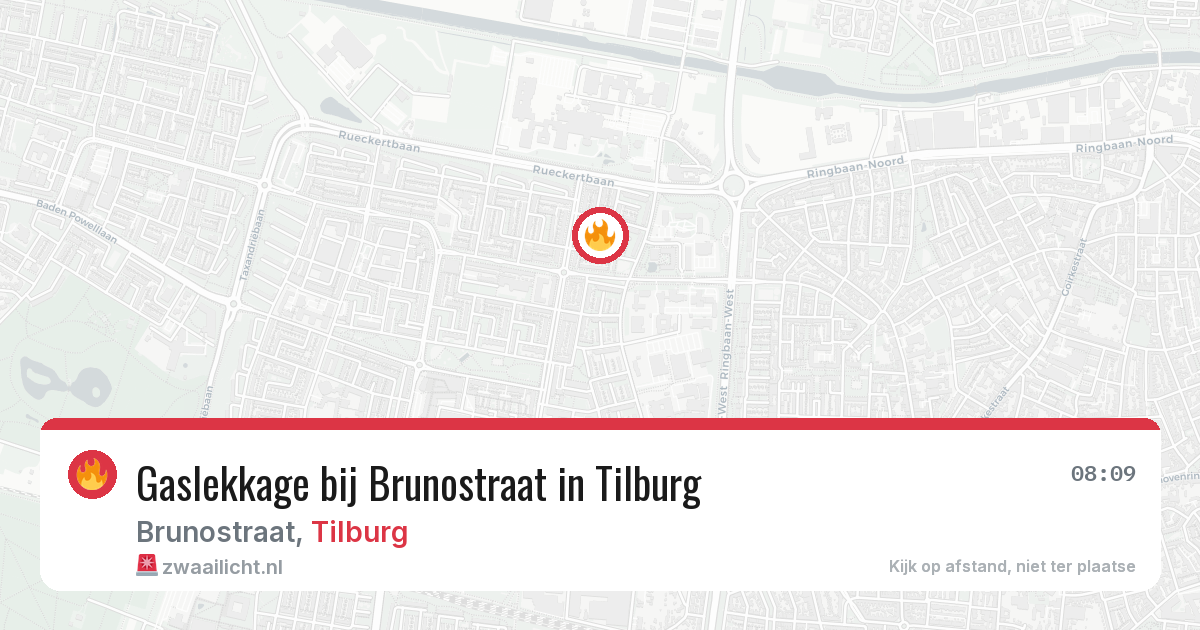 Gaslekkage bij Brunostraat in Tilburg — 18 jun 2026