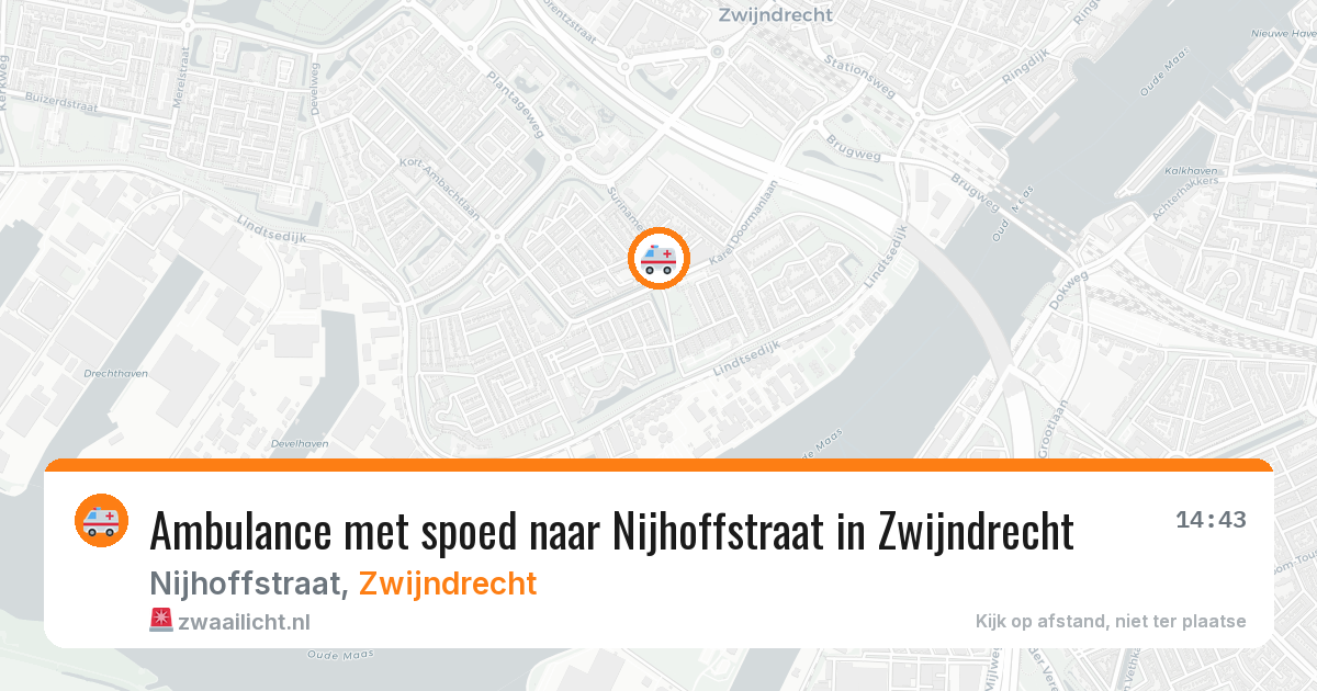 Ambulance met spoed naar Nijhoffstraat in Zwijndrecht — 28 mei 2026