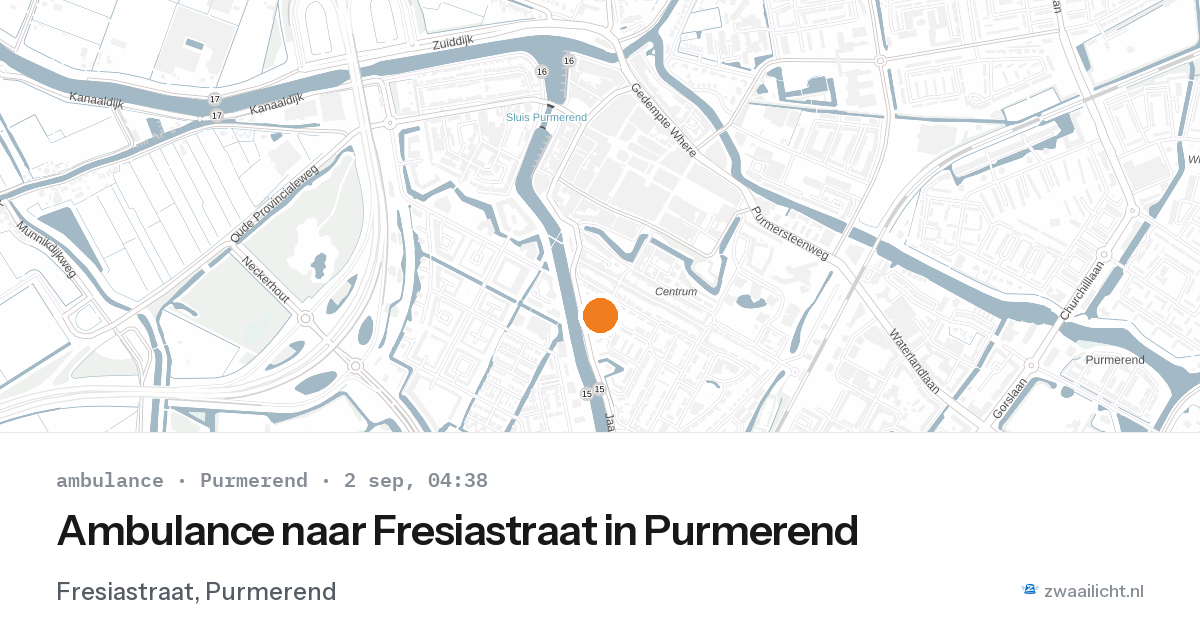 Ambulance naar Fresiastraat in Purmerend — 2 sep 2026