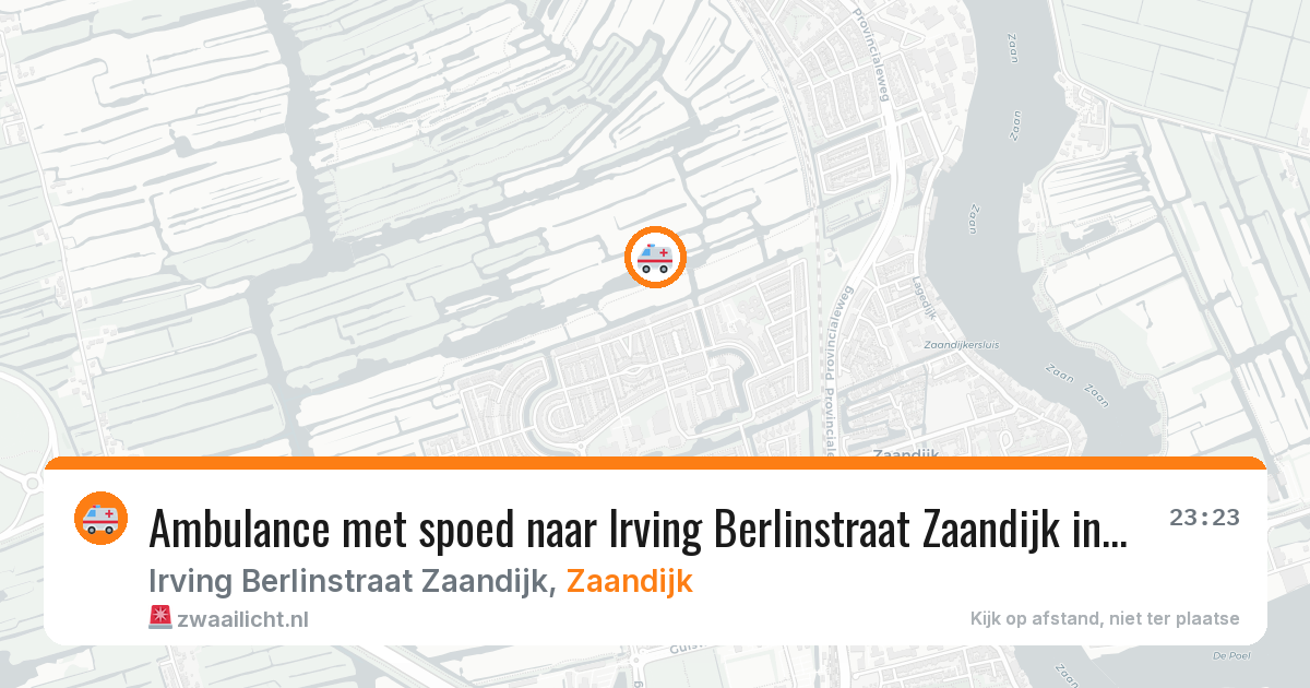Ambulance met spoed naar Irving Berlinstraat Zaandijk in Zaandijk — 8 aug 2026