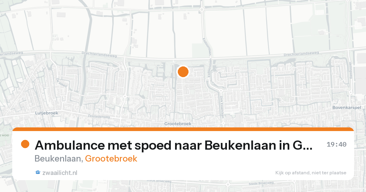 Ambulance met spoed naar Beukenlaan in Grootebroek — 15 aug 2026