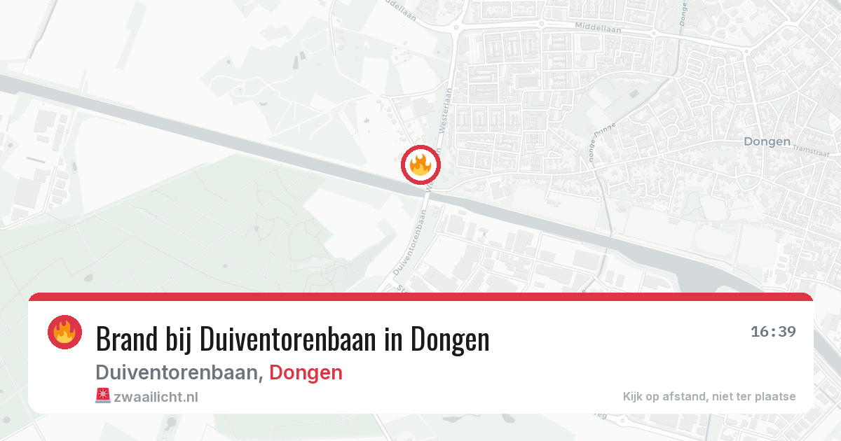 Brand bij Duiventorenbaan in Dongen — 2 jul 2026