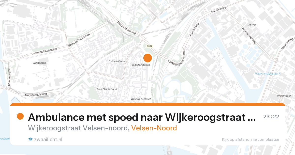 Ambulance met spoed naar Wijkeroogstraat Velsen-noord in Velsen-Noord — 26 aug 2026