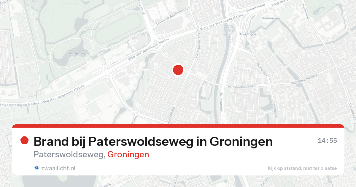 Brand bij Paterswoldseweg in Groningen — 22 aug 2026