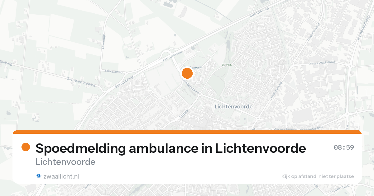 Spoedmelding ambulance in Lichtenvoorde — 18 aug 2026