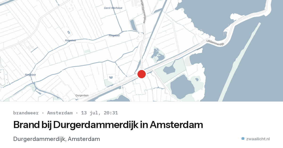Brand bij Durgerdammerdijk in Amsterdam — 13 jul 2026