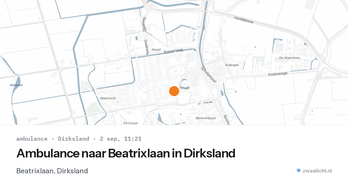 Ambulance naar Beatrixlaan in Dirksland — 2 sep 2026