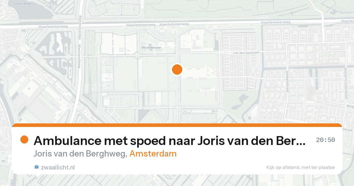 Ambulance met spoed naar Joris van den Berghweg in Amsterdam — 20 aug 2026