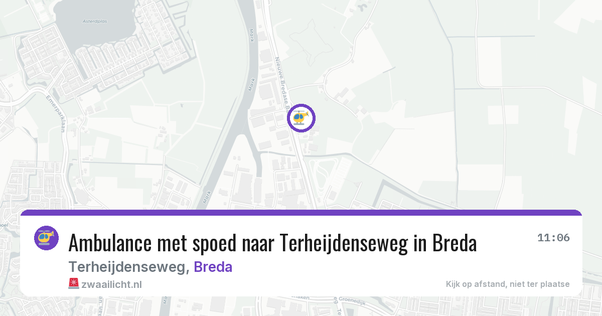 Ambulance met spoed naar Terheijdenseweg in Breda — 27 jul 2026