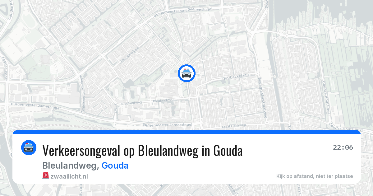 Verkeersongeval op Bleulandweg in Gouda — 27 jul 2026