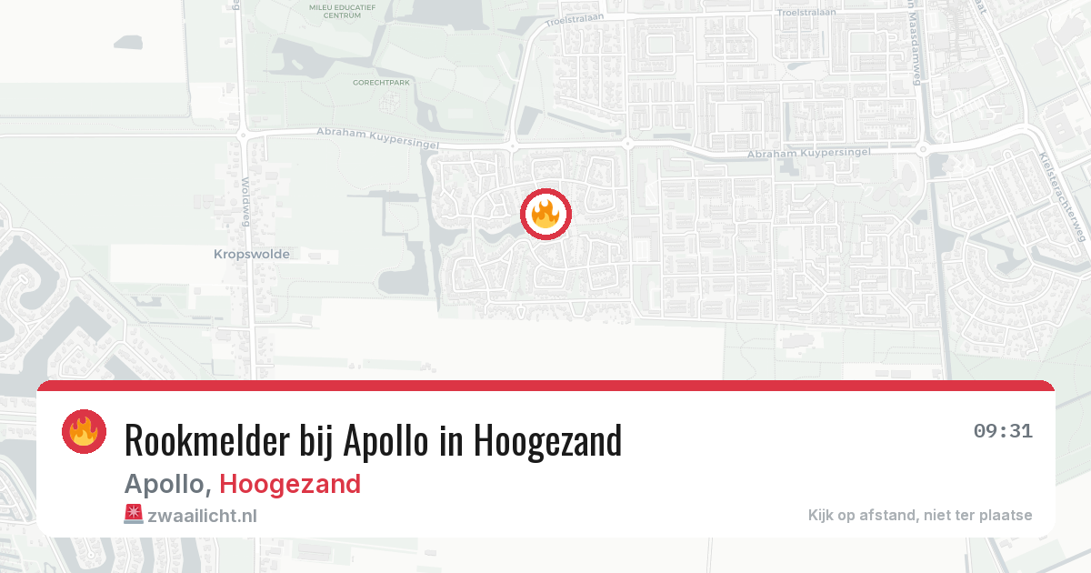 Rookmelder bij Apollo in Hoogezand — 23 jun 2026