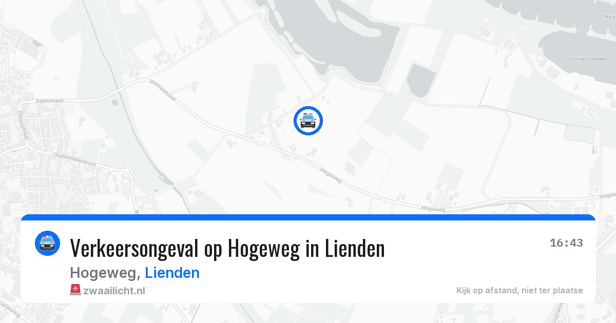 Verkeersongeval op Hogeweg in Lienden — 17 mrt 2026