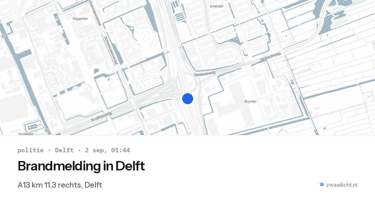 Brandmelding in Delft — 1 sep 2026