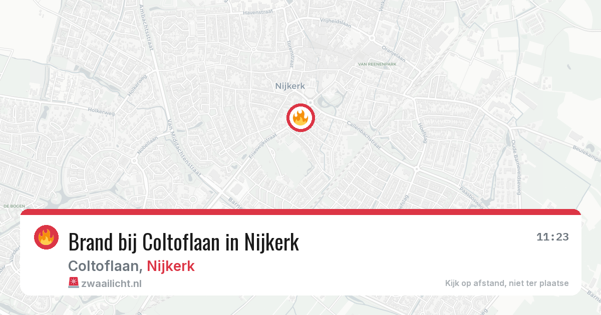 Brand bij Coltoflaan in Nijkerk — 20 jun 2026