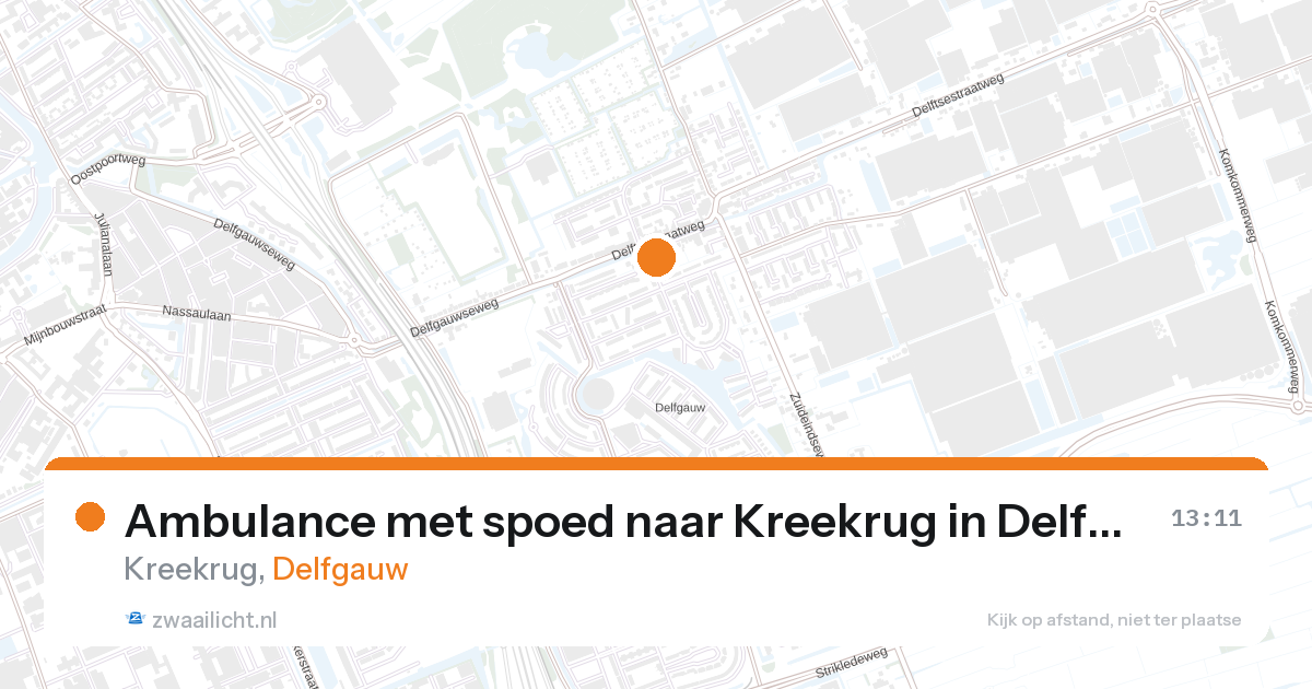 Ambulance met spoed naar Kreekrug in Delfgauw — 1 jun 2026