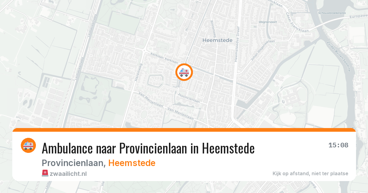 Ambulance naar Provincienlaan in Heemstede — 10 aug 2026
