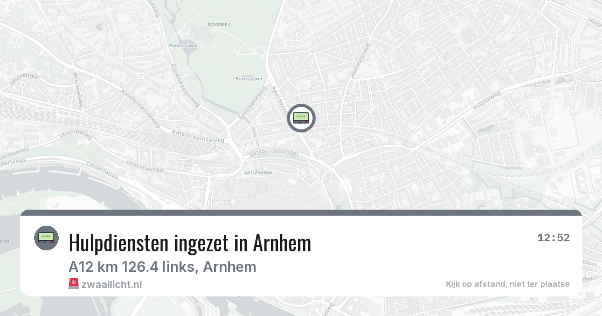 Hulpdiensten ingezet in Arnhem — 8 jun 2026 | 🚨 Zwaailicht.nl