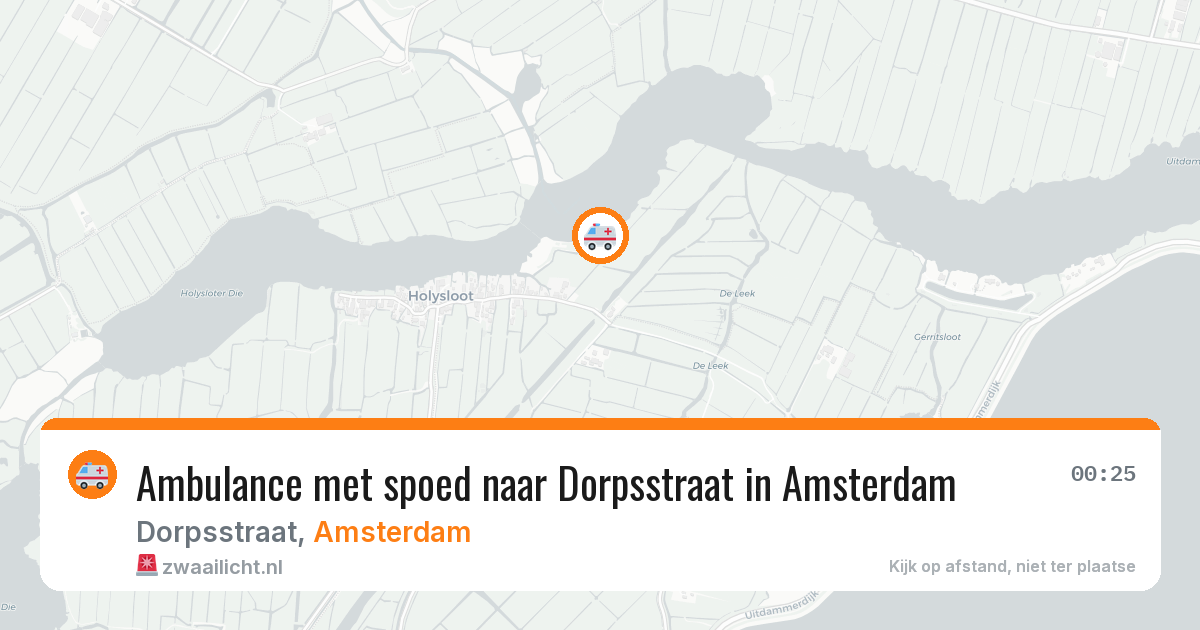 Ambulance met spoed naar Dorpsstraat in Amsterdam — 13 aug 2026