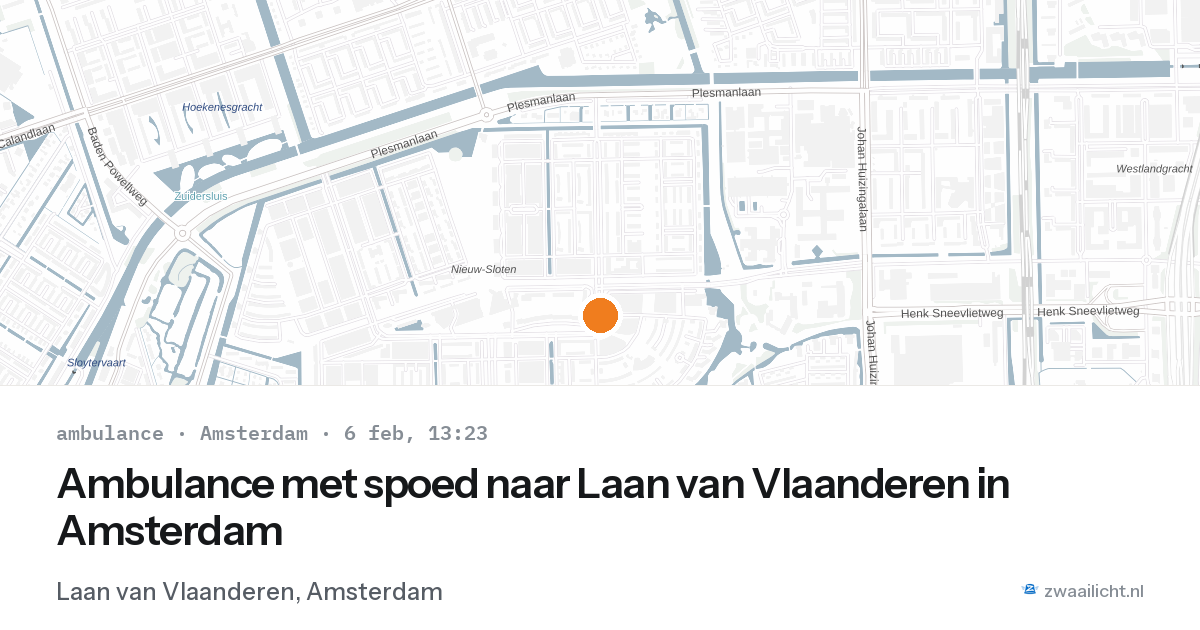 Ambulance met spoed naar Laan van Vlaanderen in Amsterdam — 6 feb 2026