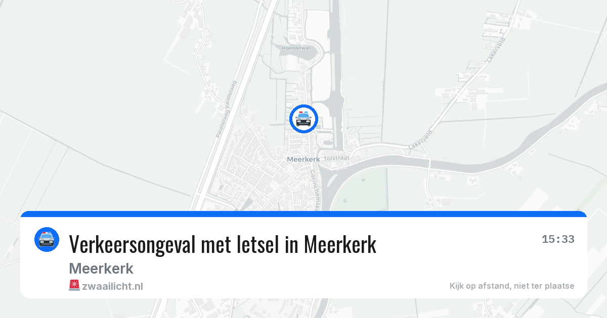 Verkeersongeval met letsel in Meerkerk — 6 jul 2026