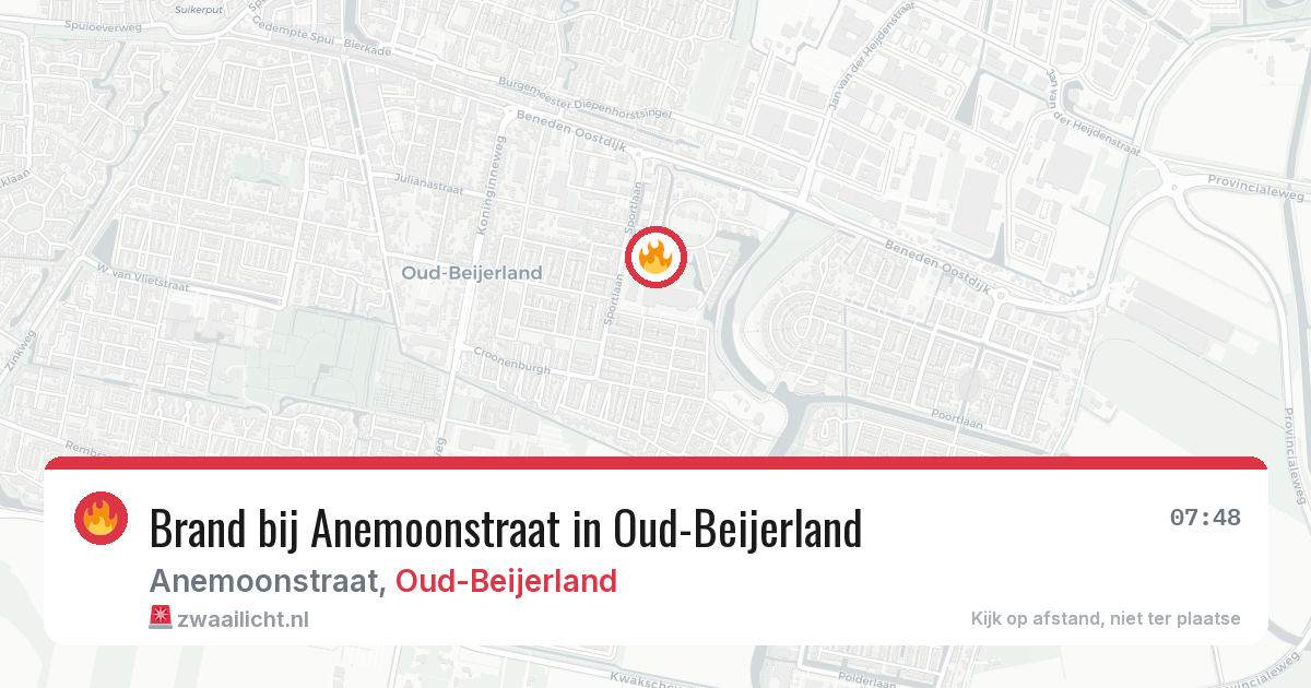 Brand bij Anemoonstraat in Oud-Beijerland — 22 apr 2026