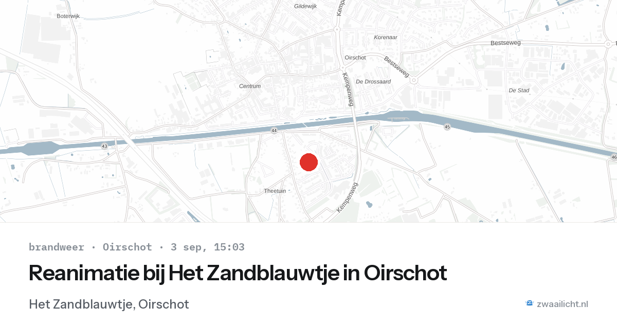 Reanimatie bij Het Zandblauwtje in Oirschot — 3 sep 2026