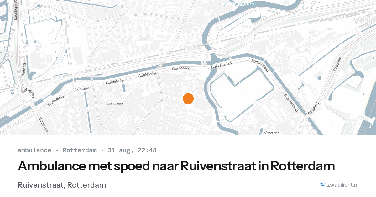 Ambulance met spoed naar Ruivenstraat in Rotterdam — 31 aug 2026