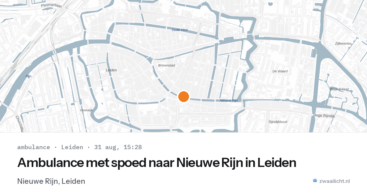 Ambulance met spoed naar Nieuwe Rijn in Leiden — 31 aug 2026
