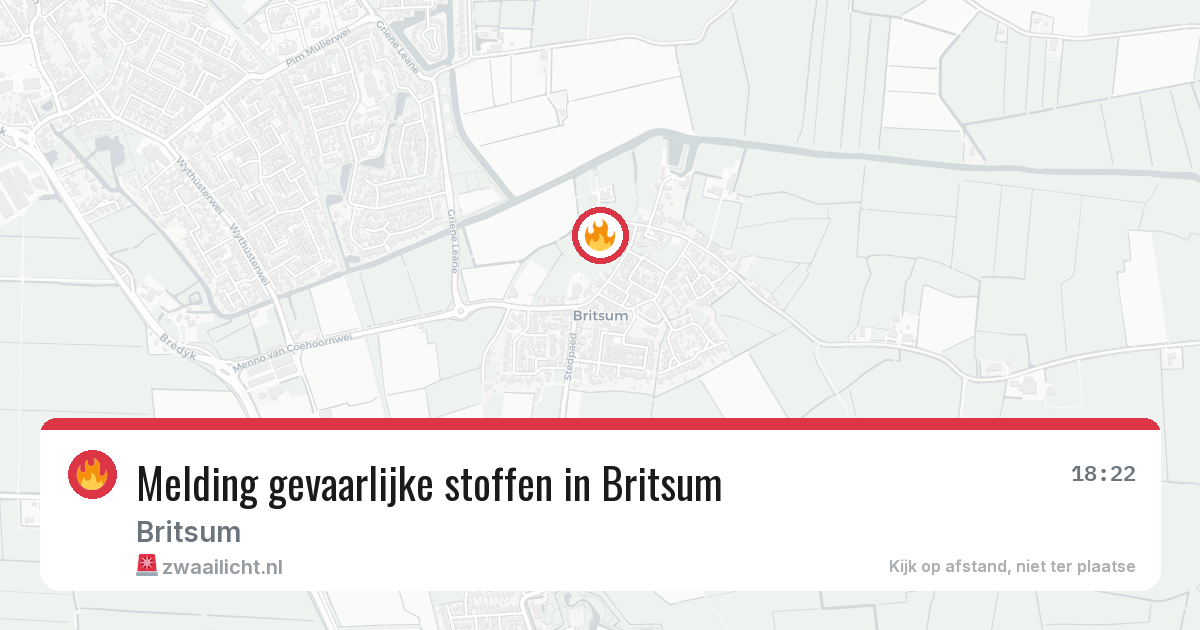 Melding gevaarlijke stoffen in Britsum — 6 apr 2026