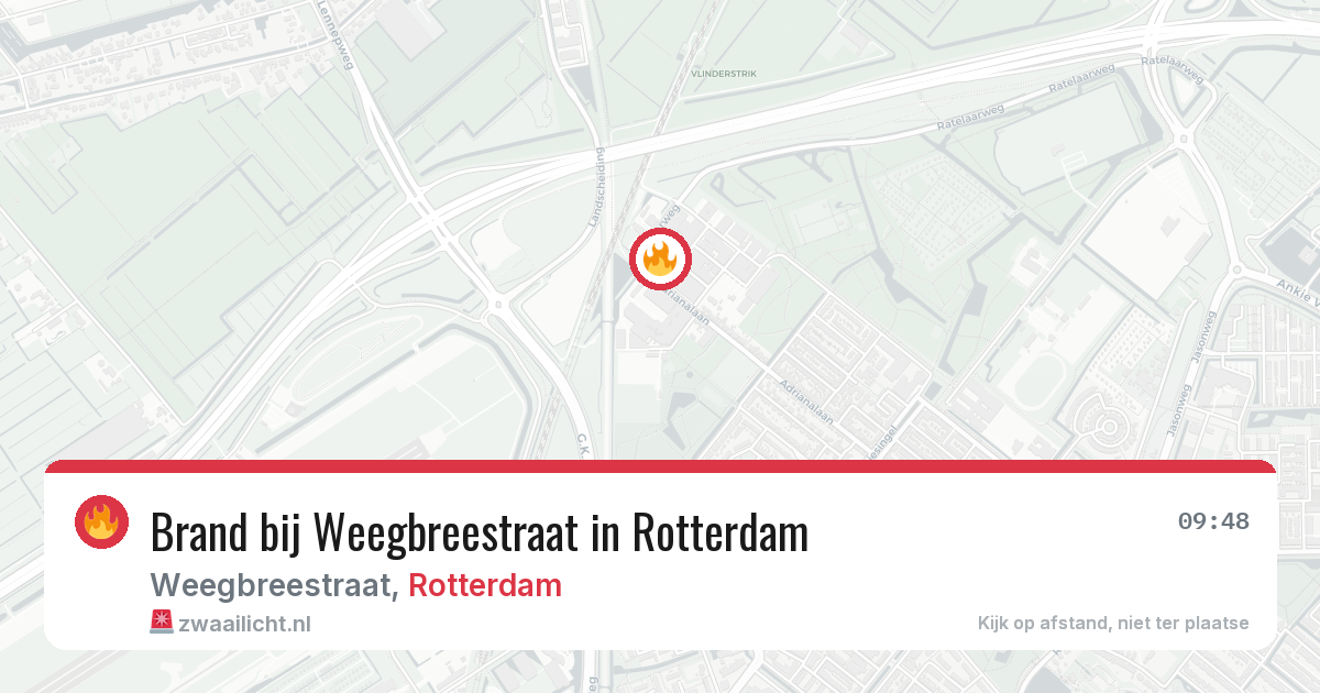 Brand bij Weegbreestraat in Rotterdam — 7 aug 2026