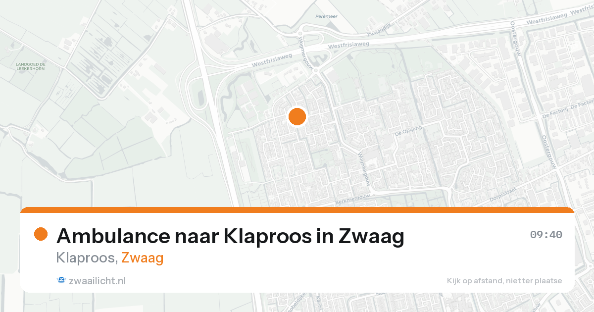Ambulance naar Klaproos in Zwaag — 21 aug 2026