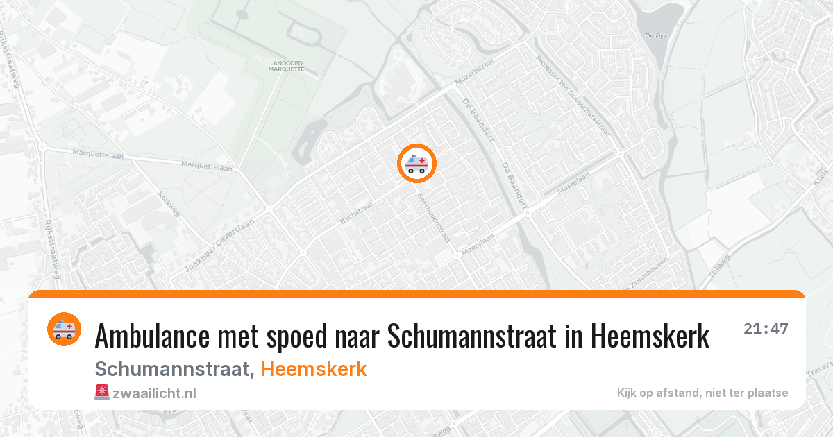 Ambulance met spoed naar Schumannstraat in Heemskerk — 30 jun 2026